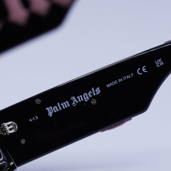 Palm Angels PERI007 ANGEL 1021 Sunglasses Black Rectangle Frame, Cameo Lenses - Picture 8 of 11